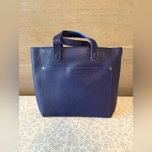 Portland Leather Cobalt Mini Crossbody Tote with Zipper